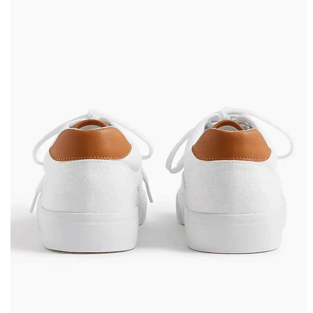 J.CREW Factory Men's Canvas lace-up sneakers in White Canvas Size 8H